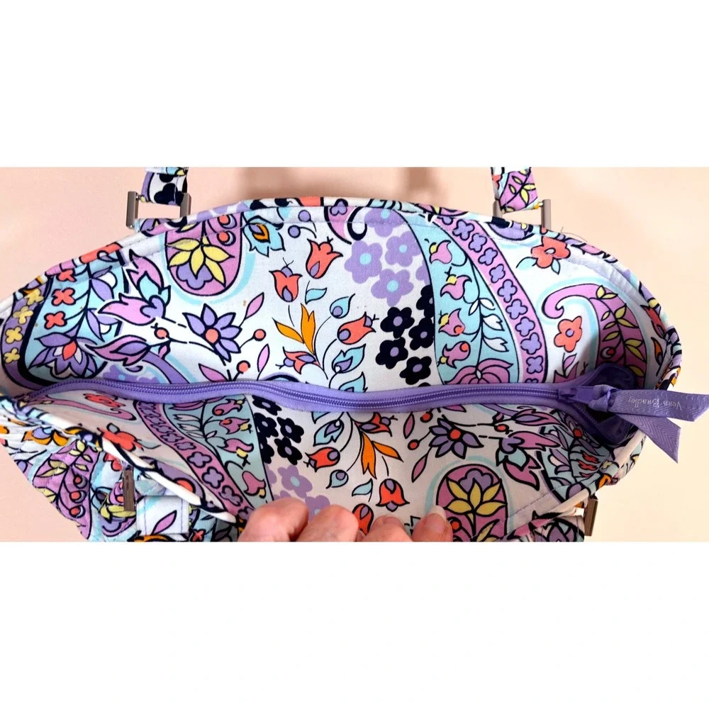 Vera Bradley Quilted Large Glenna‎ Tote Maddalena Paisley Purple Orange Yellow